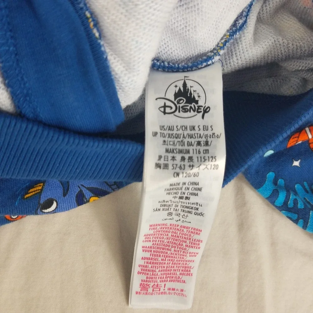 Disney Pixar Finding Nemo Dory Blue Zip Up Hoodie All Over Print Kids S NWOT‎